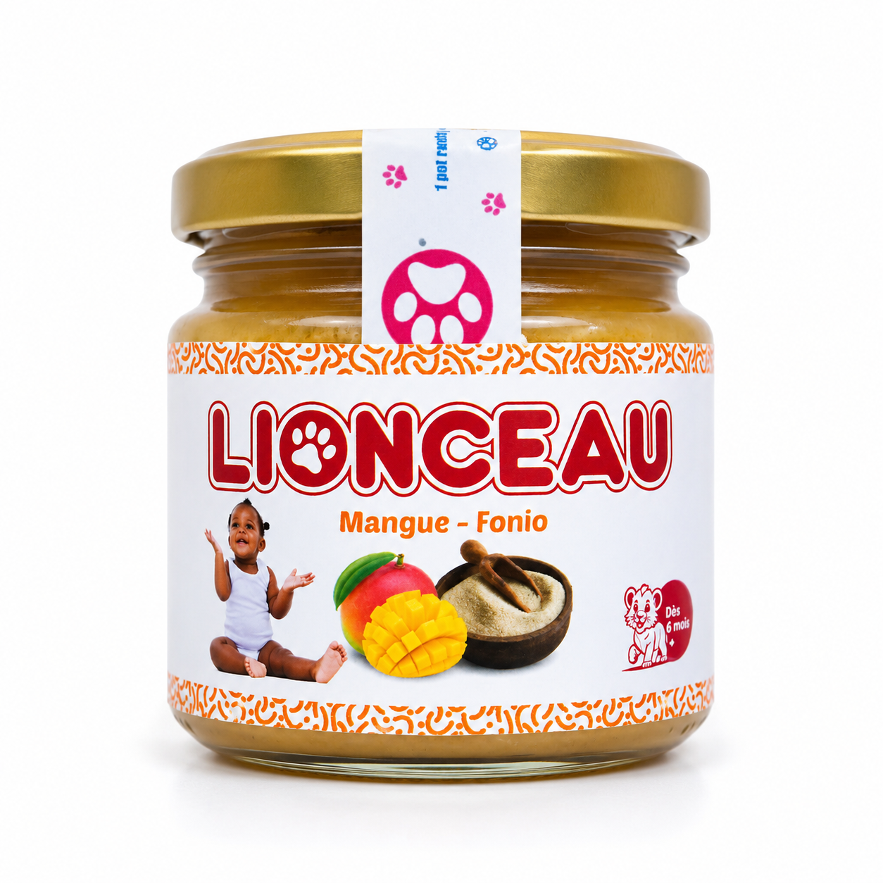 Compote Lionceau Mangue-Fonio Pot 90g