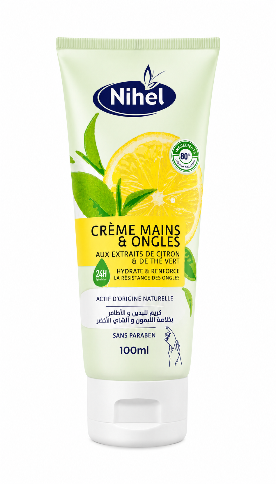 Crème Mains et Ongles aux Extraits de Citron & de Thé Vert 100ML