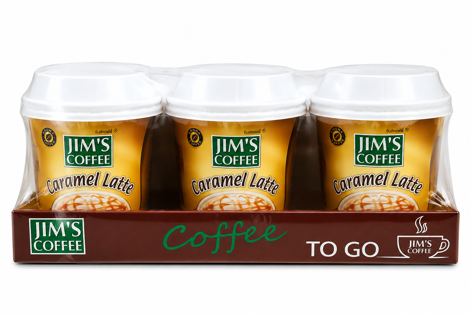 Café Instantané Jim's Coffee Carame Pack de 6 Gobelets-30g