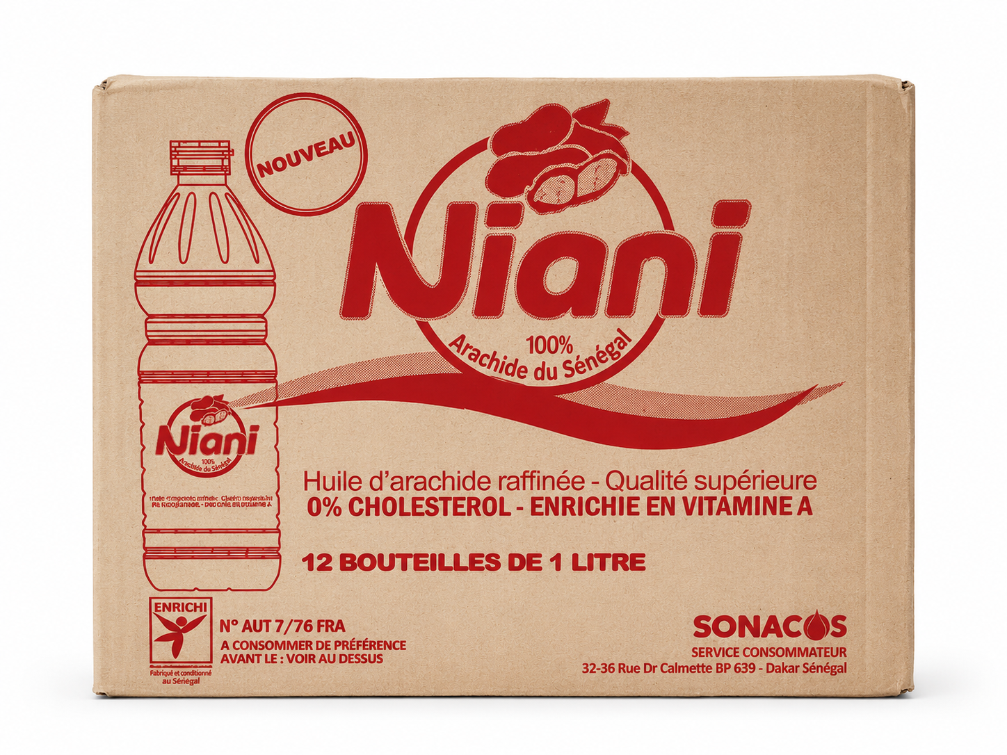 Huile D'arachide Niani 1L Carton de 12
