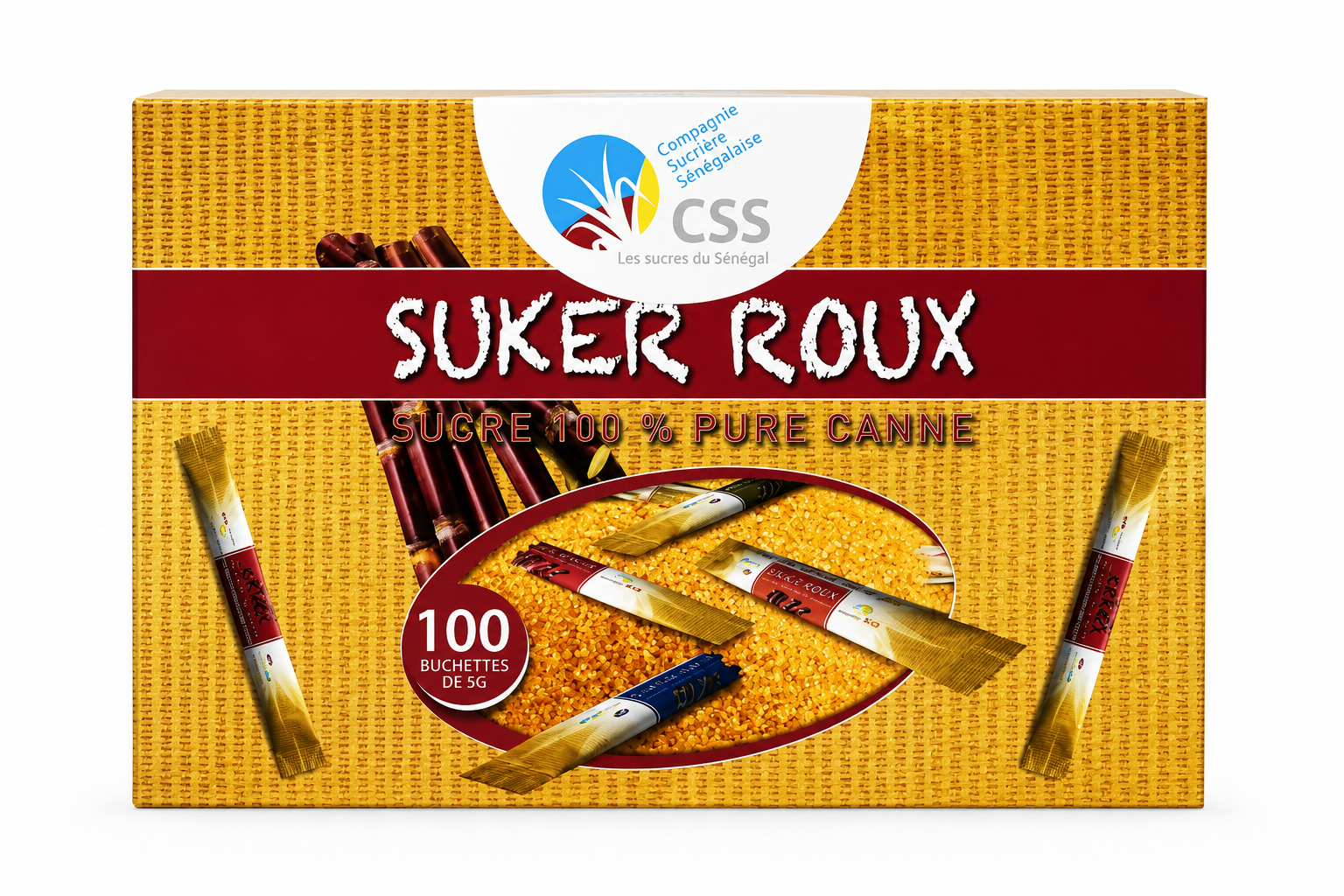 Sucre Roux en Buchettes CSS 100 sticks